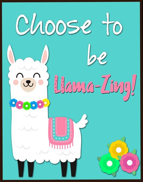 Choose To Be Llama Zing Poster Etsy