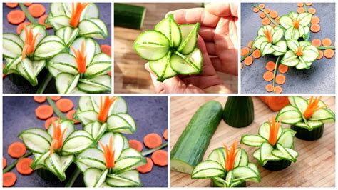 Italypaul Art In Fruit And Vegetable Carving Lessons Cucumber Flower