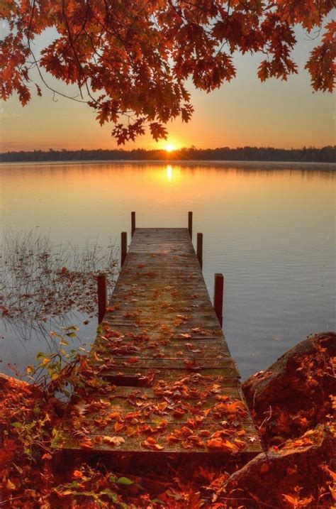Dock In Fall Beautiful World Beautiful Places Beautiful Sunset