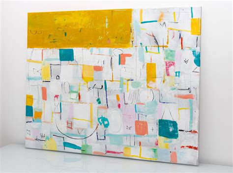 Abstract Art Large Original Yellow Abstract Painting 40x32 Inches By