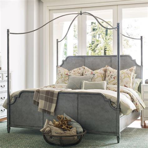 It is a charming canopy bed featuring the shine of metal and acrylic and the upholstered headboard's comfort. Upstate Metal Canopy Bed | Metal canopy bed, Canopy bed ...