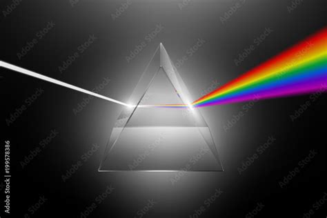 Vetor De Visible Light Dispersion To A Spectrum On A Glass Prism