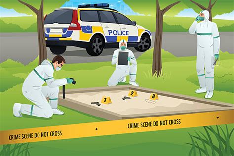 Crime Scene Investigation Cartoon Illustrations Royalty Free Vector