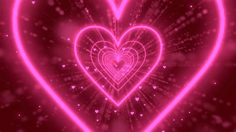 Neon Lights Love Heart Tunnel Background💕pink Heart Background Corazones Blanco Y Negro Youtube