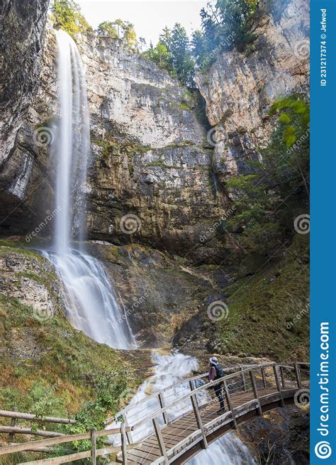 Tret Waterfall Italy Dolomite Alps Editorial Stock Image Image Of