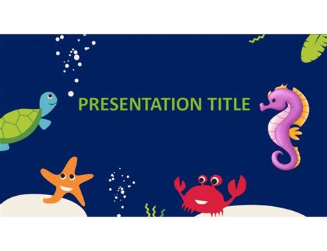 Blue Under The Sea Powerpoint Template