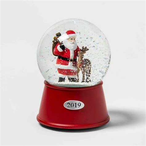 Wondershop Santa Claus And Reindeer Musical Snow Globe 55 X 38