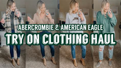 huge abercrombie sale and american eagle try on clothing haul fall and winter haul youtube