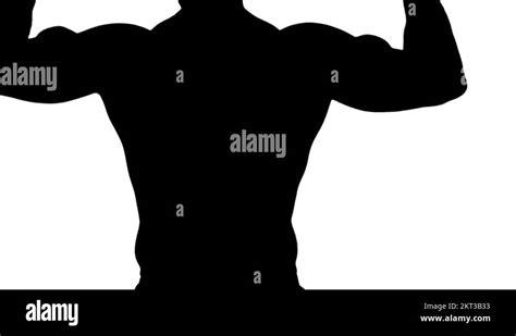 Muscular Silhouette Of Man Flexing Muscles Stock Video Footage Alamy