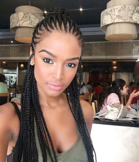 Cornrows are achieved by using an underhand technique that stays close to the scalp, exposing the skin. Beautiful @ayandathabethe_ - https://blackhairinformation ...