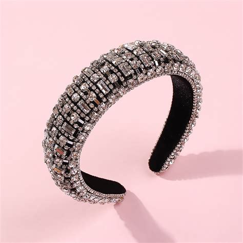 Goldsilver Color Full Crystal Hair Bands For Women Lady Luxury Shiny