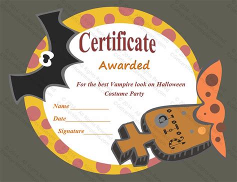 Most Frightening Halloween Award Certificate Template For Free Tattoo