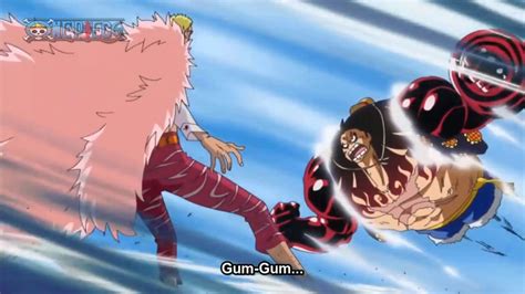 One Piece Best Fight Scenes Luffy Gear 4 Vs Donflamingo Hd Youtube