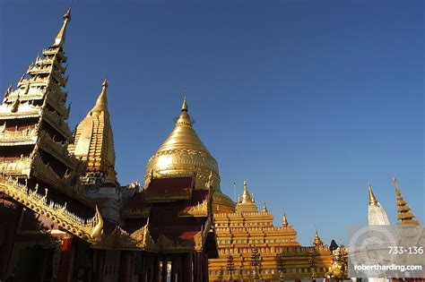 Shwezigon Pagoda Bagan Pagan Myanmar Stock Photo