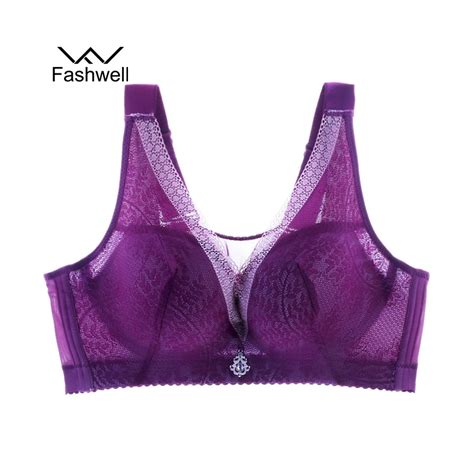 Fashwell Women Sexy Plus Size Vest Bra No Wire Lace Brassiere With Mesh