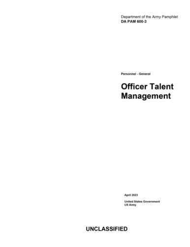 Department Of The Army Pamphlet Da Pam 600 3 Officer Talent Management
