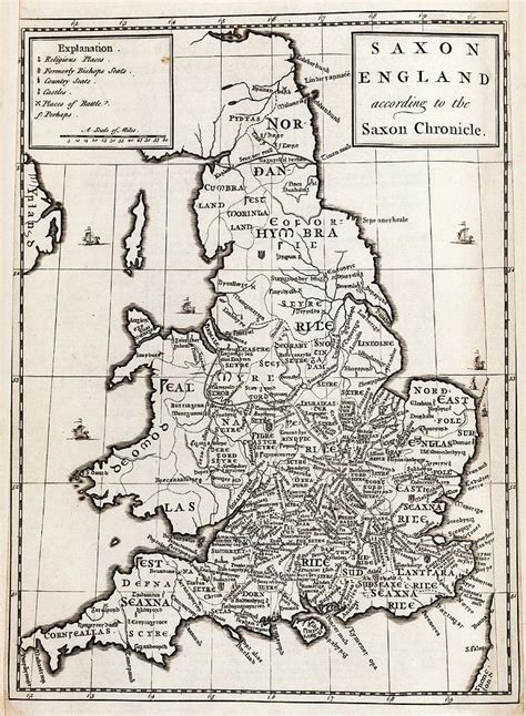 Map Of Anglo Saxon England Photograph By Middle Temple Library Pixels