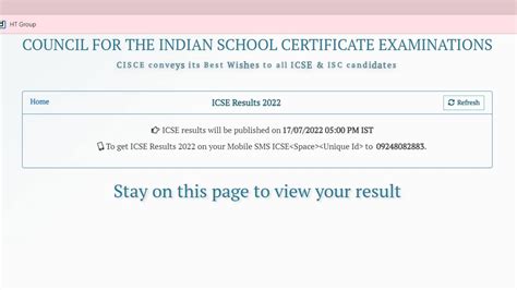 ICSE Class Th Result How To Check CISCE Class Th Result At Cisce Org Hindustan Times