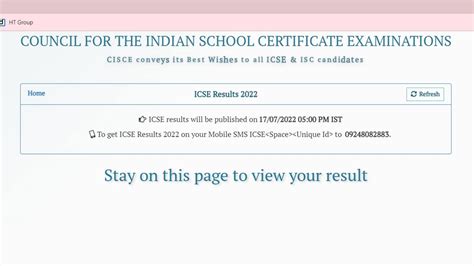 Icse Class Th Result How To Check Cisce Class Th Result At Cisce Org Hindustan Times