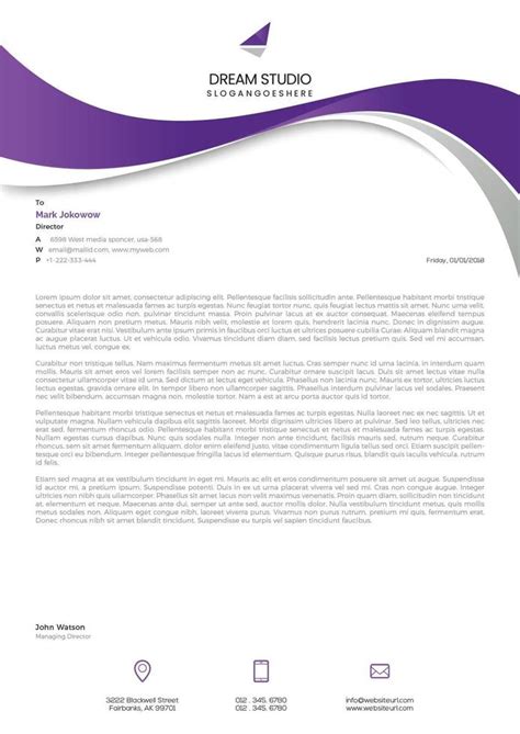 Purple And White Curved Shape Business Letterhead 952925 Vector Art At