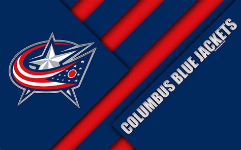 Columbus Blue Jackets Material Design Logo Nhl Blue Red Abstraction