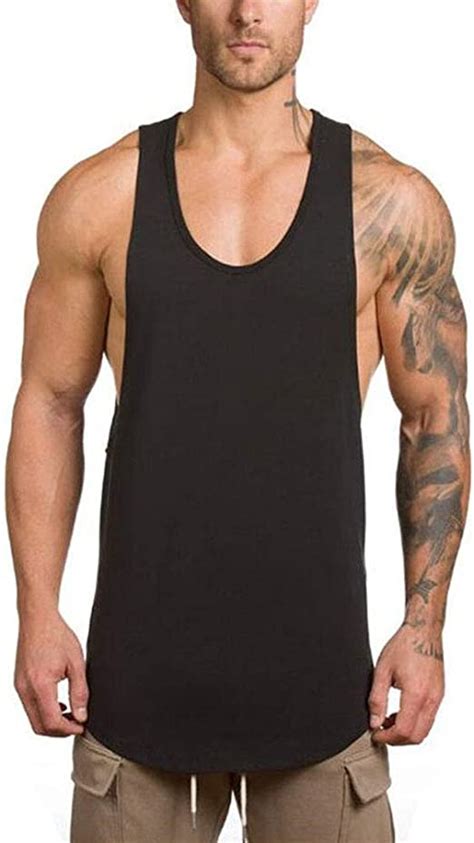 men s muscular cut open sides tank tops bodybuilding sleeveless t shirts uk clothing