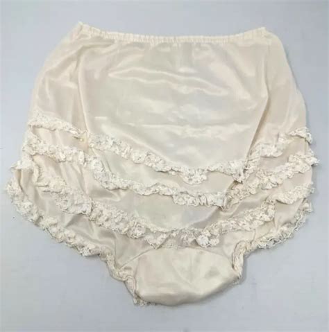 Vintage Ruffle Panties Undies Lace Sheer Bloomers Sissy Knickers Granny