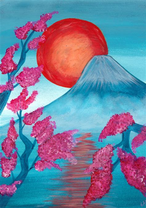 Mount Fuji Acrylic Painting Original Painting Mount Fuji Etsy