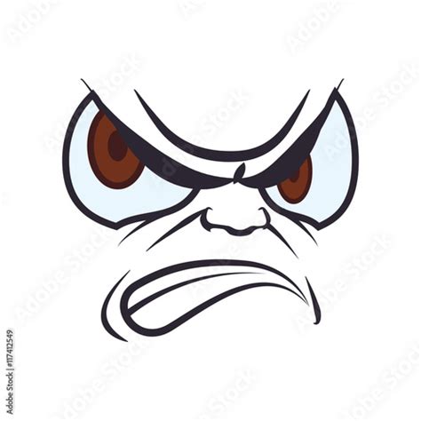 Face Angry Eyes Expression Cartoon Icon Isolated And Flat Illustration