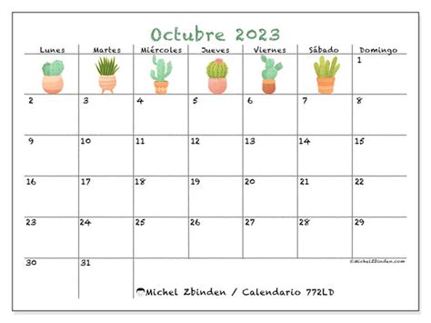 Calendario Octubre De 2023 Para Imprimir “501ld” Michel Zbinden Ve