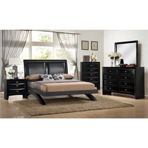 Shop Blemerey 110 Black Wood Arch Leg Bed Group With Queen Bed Dresser