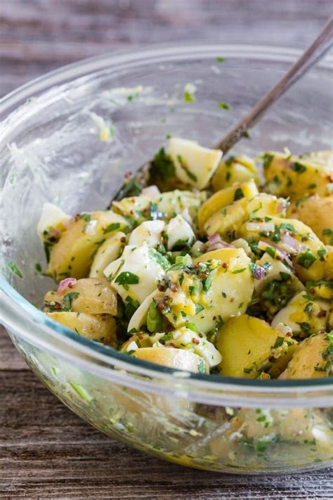 Meanwhile, whisk together the olive oil, mustard and lemon juice in a large bowl. This honey mustard potato salad can be served warm or cold ...