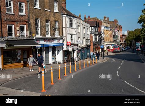 Windsor Berkshire England Uk 2020 Social Distancing Traffic Cones