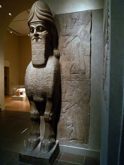 Winged Bull And Winged Lion Lamassu Human Headed Winged Flickr
