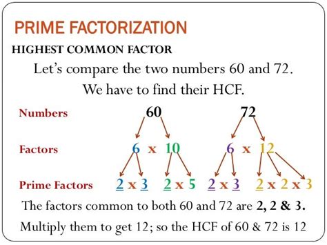 Mathematics For Grade 6 Prime Factorization Hcf