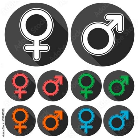 Sexual Simbols Icons Set With Long Shadow Comprar Este Vector De Stock Y Explorar Vectores
