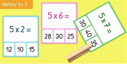 Cards Multiplication Memory Printable Matching Clip Games