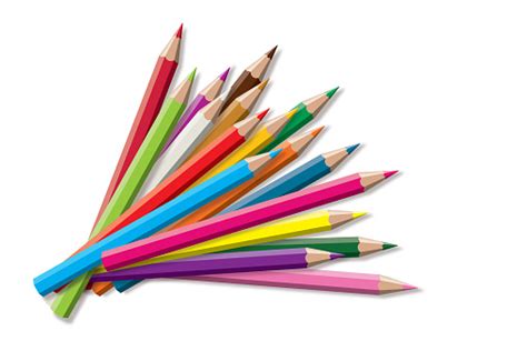 Set Of Colored Pencil Collection Isolated Vector Illustration Colorful