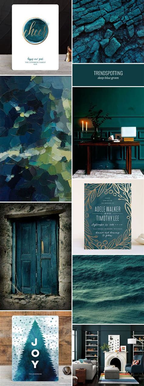 The Deep Blue Green 2016 Stationery Color Trend Featuring Inspiration