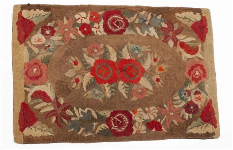 Lot Antique Hook Rug Collection