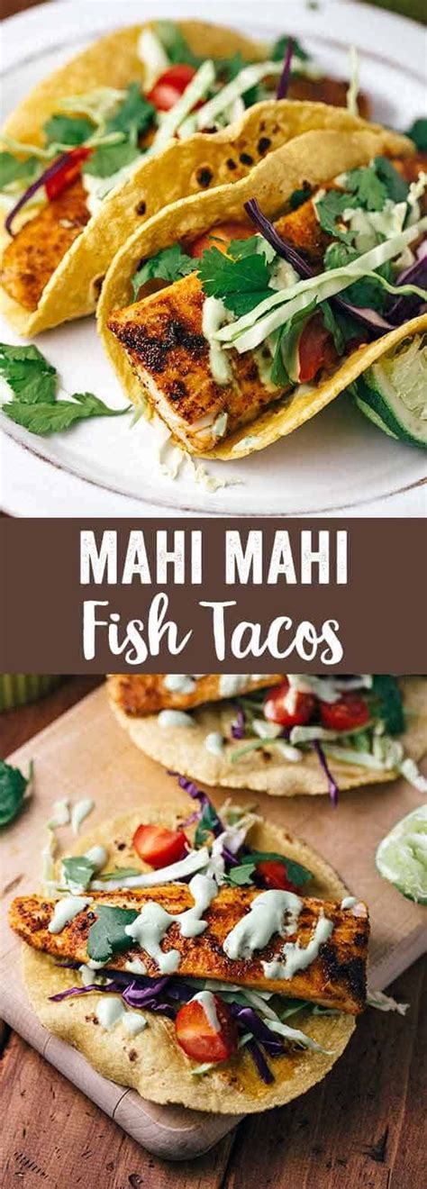 Blackened Mahi Mahi Fish Tacos With Avocado Lime Sauce Cooking Make Easy