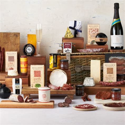 Luxury Hamper With Cheese Charcuterie Crackers Chutney And Sparkling
