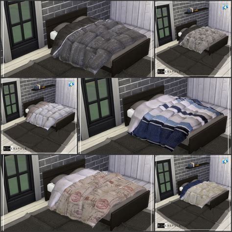 Simenapuleit Blanket Duvet 01 Sims 4 Beds Sims 4 Bedroom Sims