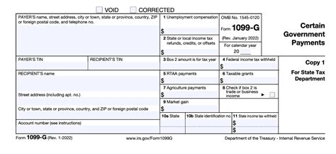 What Is Form 1099 G Certain Government Payments