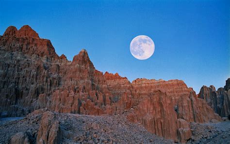 Full Moon At Cathedral Gorge Nevada Color Photographic Print