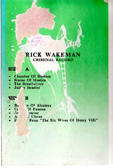 Rick Wakeman Criminal Record Audio Kaset Yess Hysteria Music