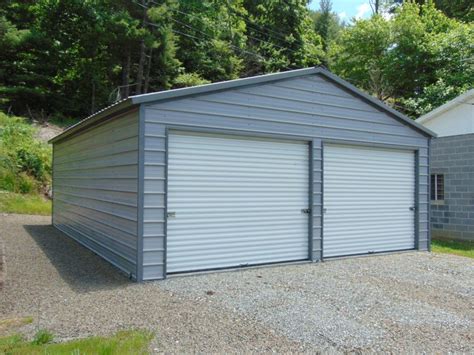 2 Car Garage Vertical Roof 24w X 31l X 9h Metal Garage