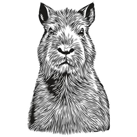 Premium Vector Realistic Capybara Vector Hand Drawn Animal