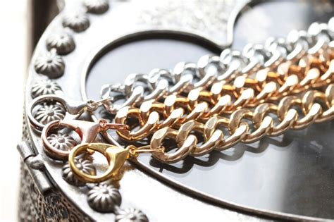 Gold Curb Chain Bracelet Chunky Large Chain Link Bracelet Etsy