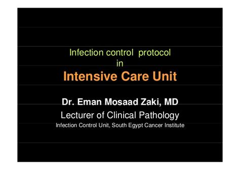 Infection Control In Intensive Care Unit